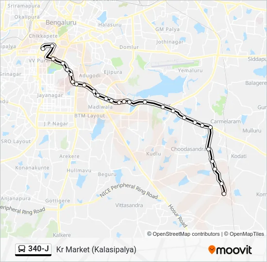 340-J Bus Line Map