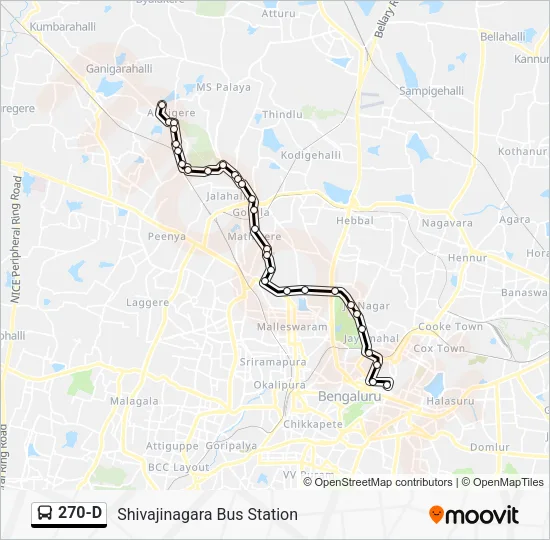 270-D Bus Line Map