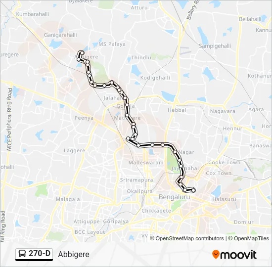 270-D Bus Line Map