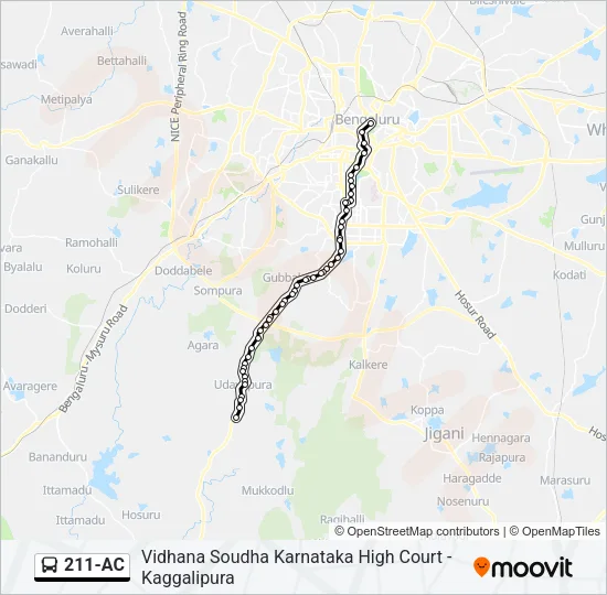 211-AC Bus Line Map