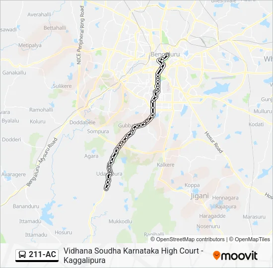 211-AC Bus Line Map
