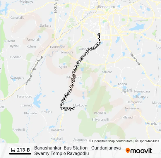 213-B Bus Line Map