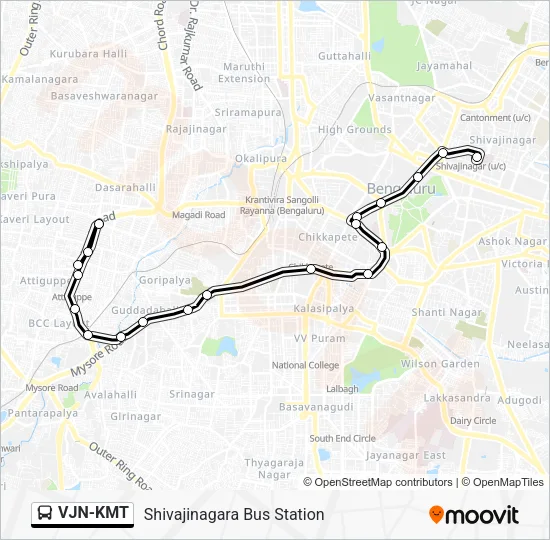 VJN-KMT Bus Line Map