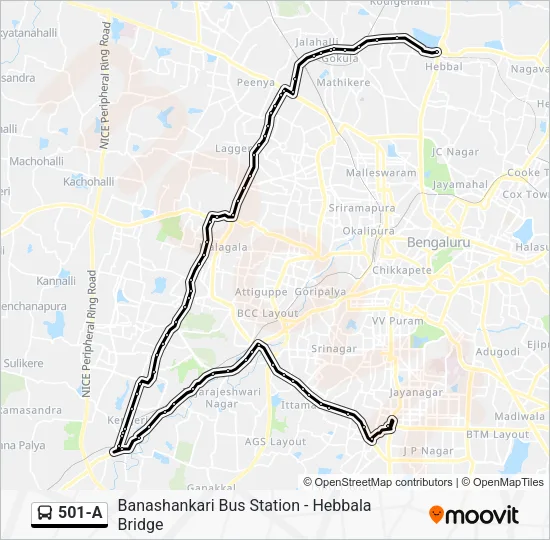 501-A Bus Line Map