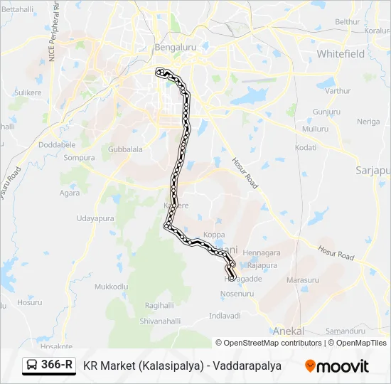 366-R Bus Line Map