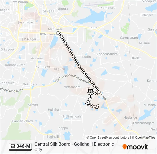 346-M Bus Line Map
