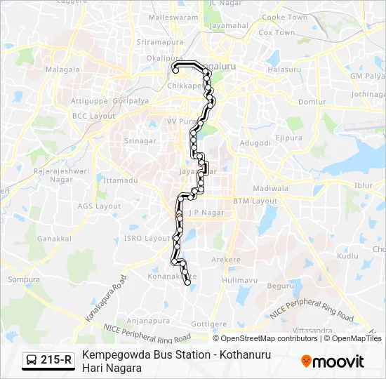 215-R Bus Line Map