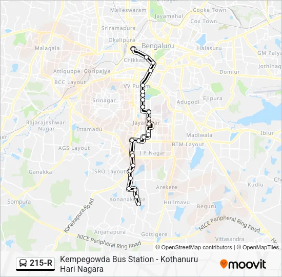 215-R Bus Line Map