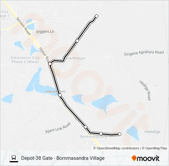 355 D38-BMSV Bus Line Map