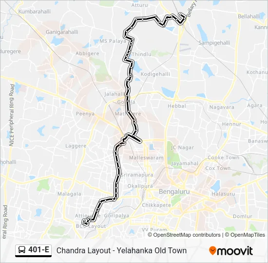 401-E Bus Line Map