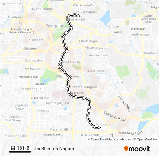 161-B Bus Line Map