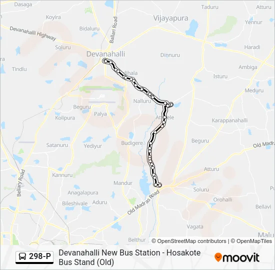 298-P Bus Line Map