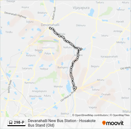 298-P Bus Line Map