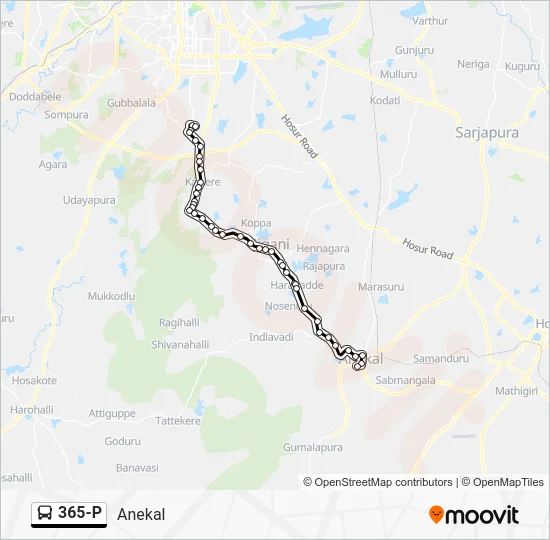 365-P Bus Line Map