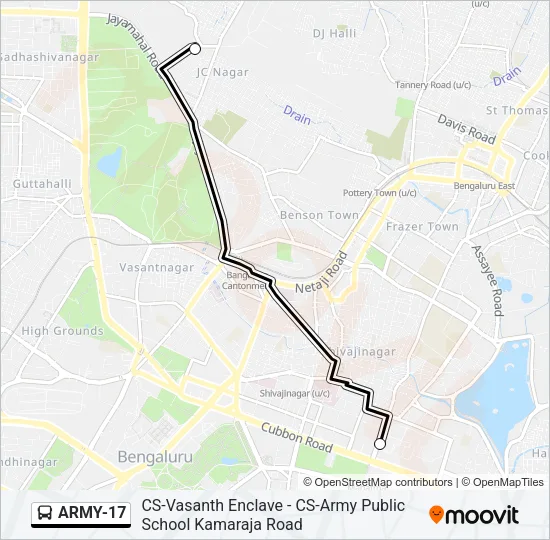 ARMY-17 Bus Line Map