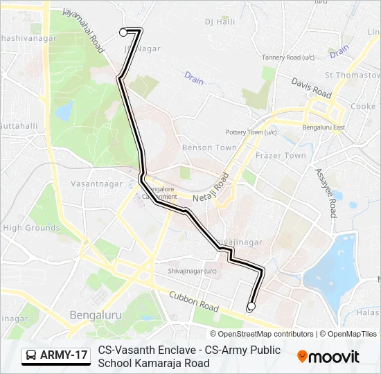 ARMY-17 Bus Line Map