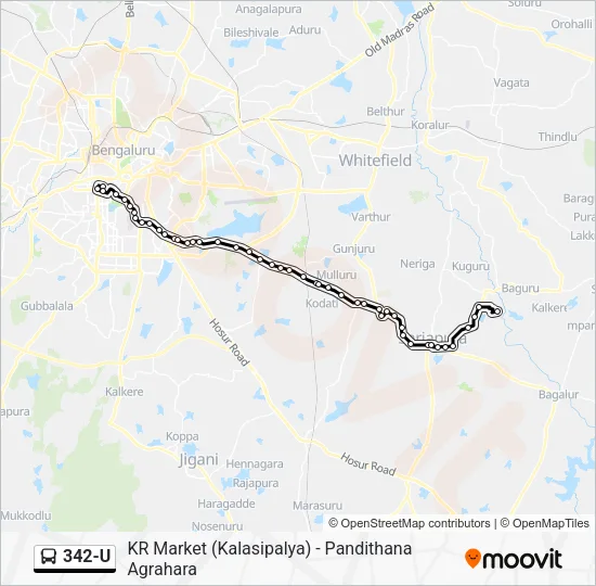 342-U Bus Line Map