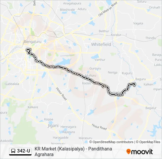 342-U Bus Line Map