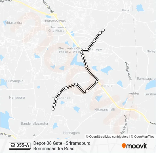 355-A Bus Line Map