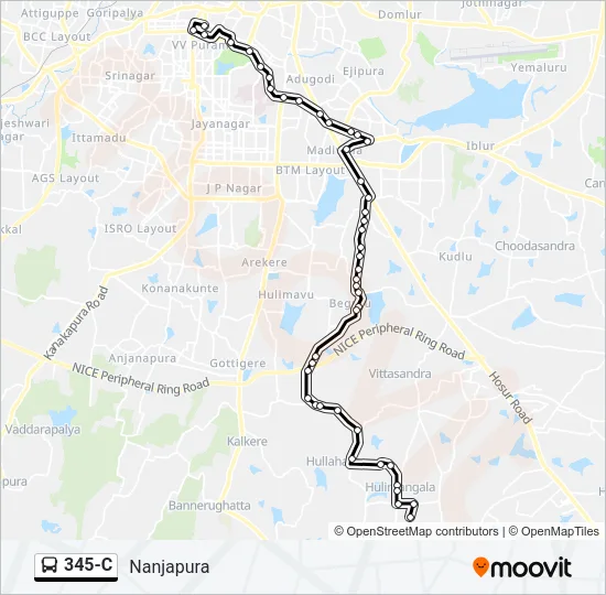 345-C Bus Line Map