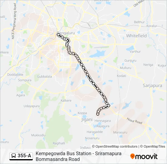 355-A Bus Line Map