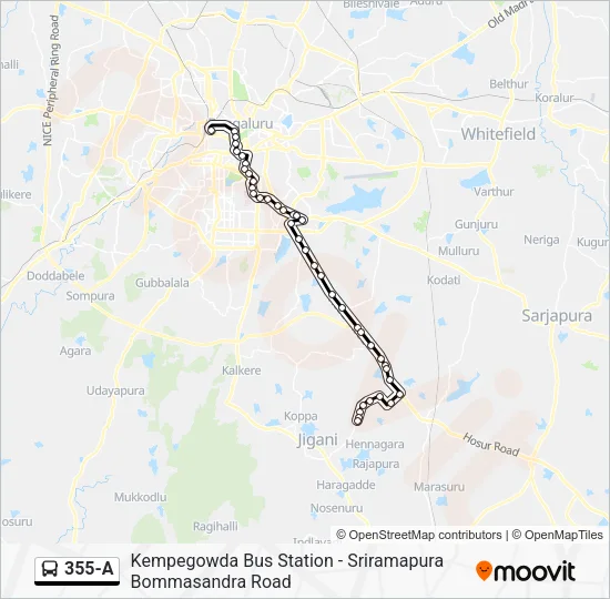 355-A Bus Line Map