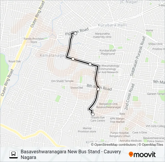 88-A BSN-CVN Bus Line Map