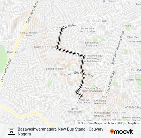 88-A BSN-CVN Bus Line Map