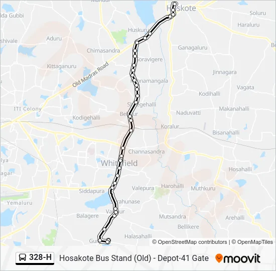 328-H Bus Line Map