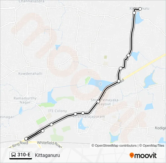310-E Bus Line Map