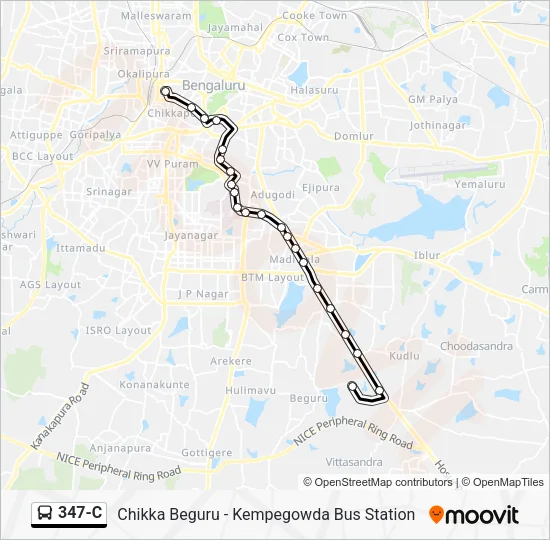 347-C Bus Line Map