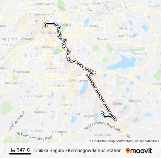 347-C Bus Line Map
