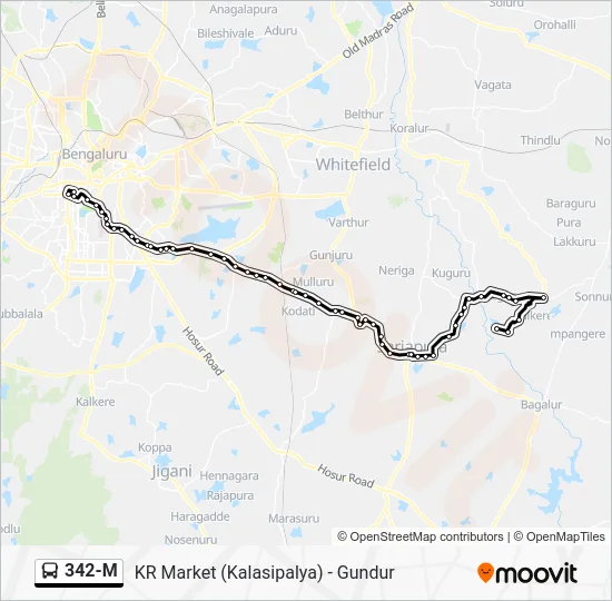 342-M Bus Line Map