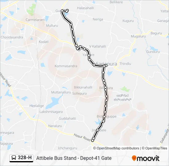 328-H Bus Line Map