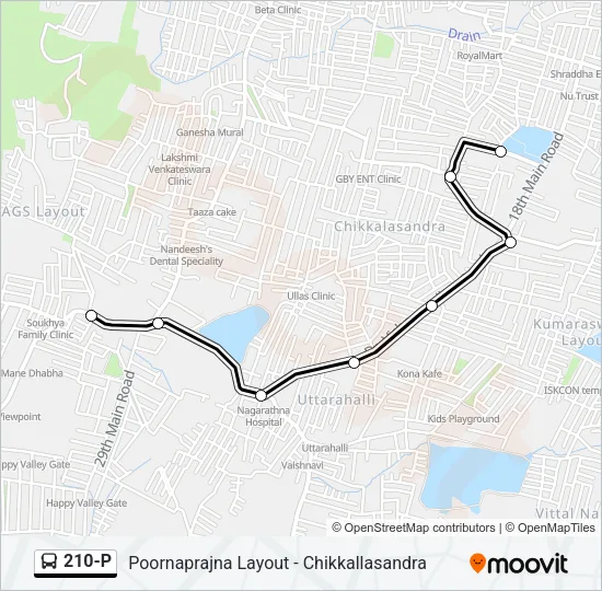 210-P Bus Line Map