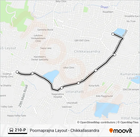 210-P Bus Line Map