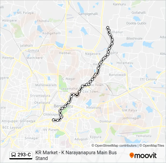 293-C Bus Line Map