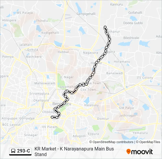 293-C Bus Line Map
