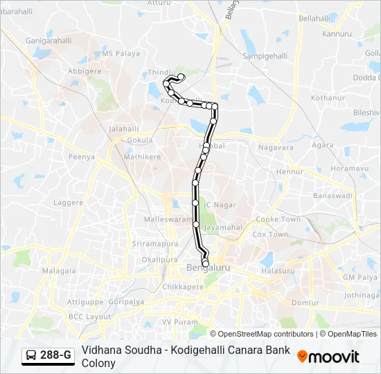 288-G Bus Line Map