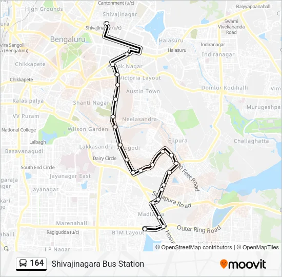 164 Bus Line Map
