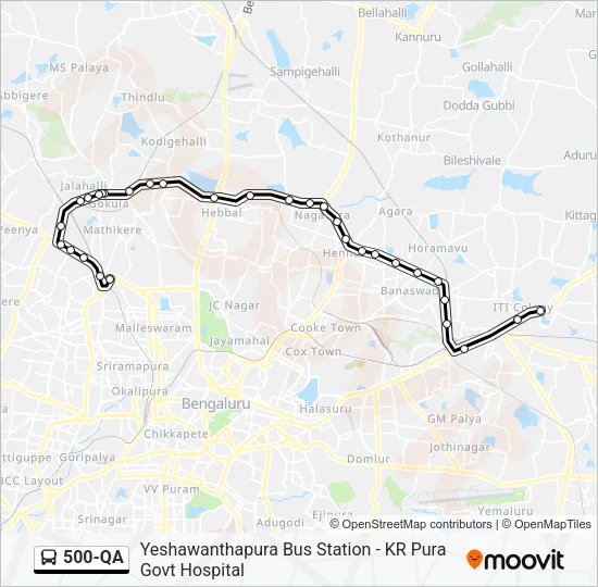 500-QA Bus Line Map