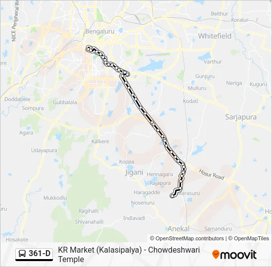 361-D Bus Line Map
