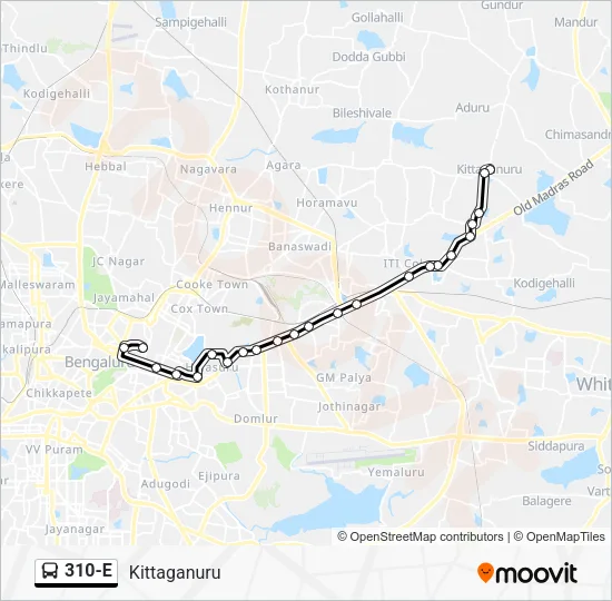310-E Bus Line Map