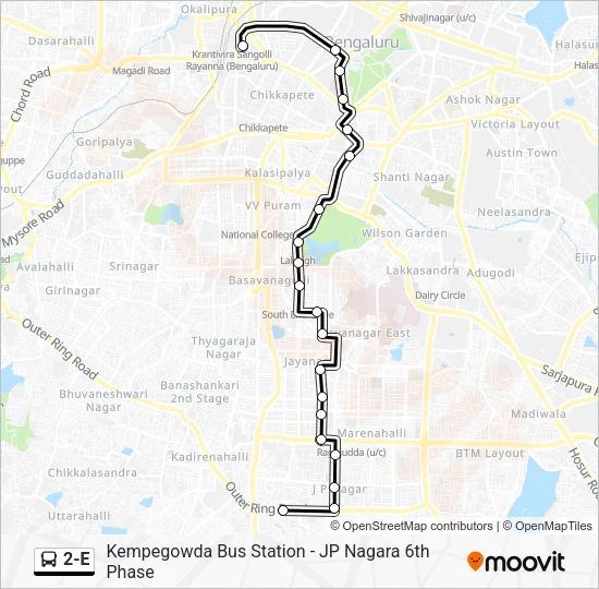 2-E Bus Line Map