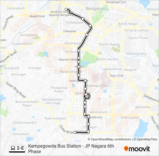 2-E Bus Line Map