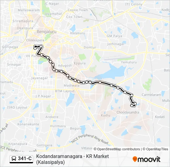 341-C Bus Line Map