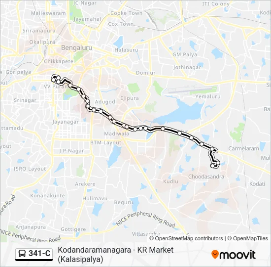 341-C Bus Line Map
