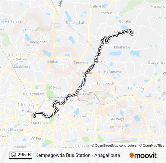 295-B Bus Line Map