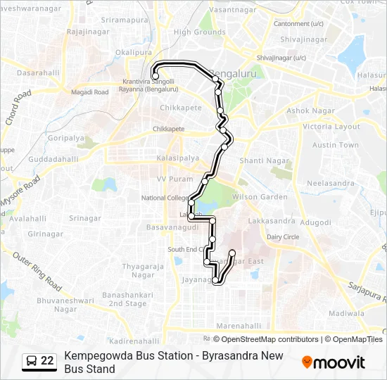 22 Bus Line Map