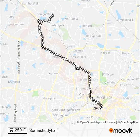 250-F Bus Line Map